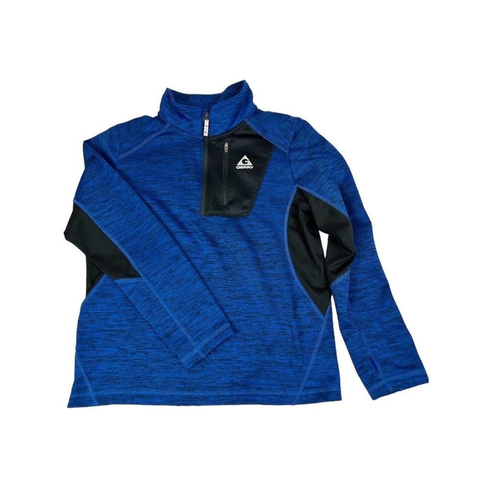 Boys Gerry Blue and Black Quarter-Zip Athletic Pullover Topβ Size Youth Large L